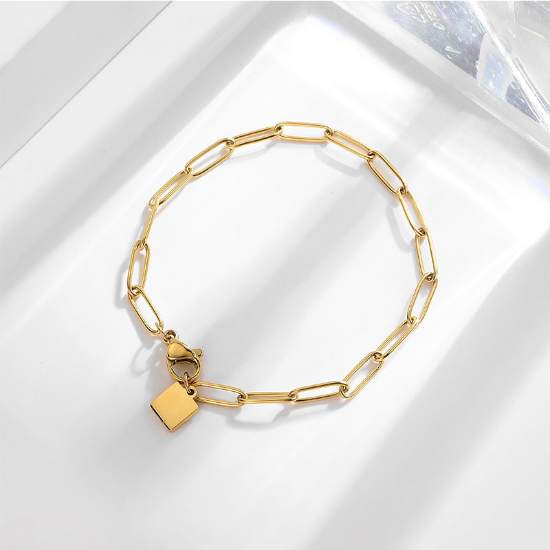 Vòng tay nữ titan Eleanor Accessories lắc tay charm hình vuông phụ kiện trang sức 4250