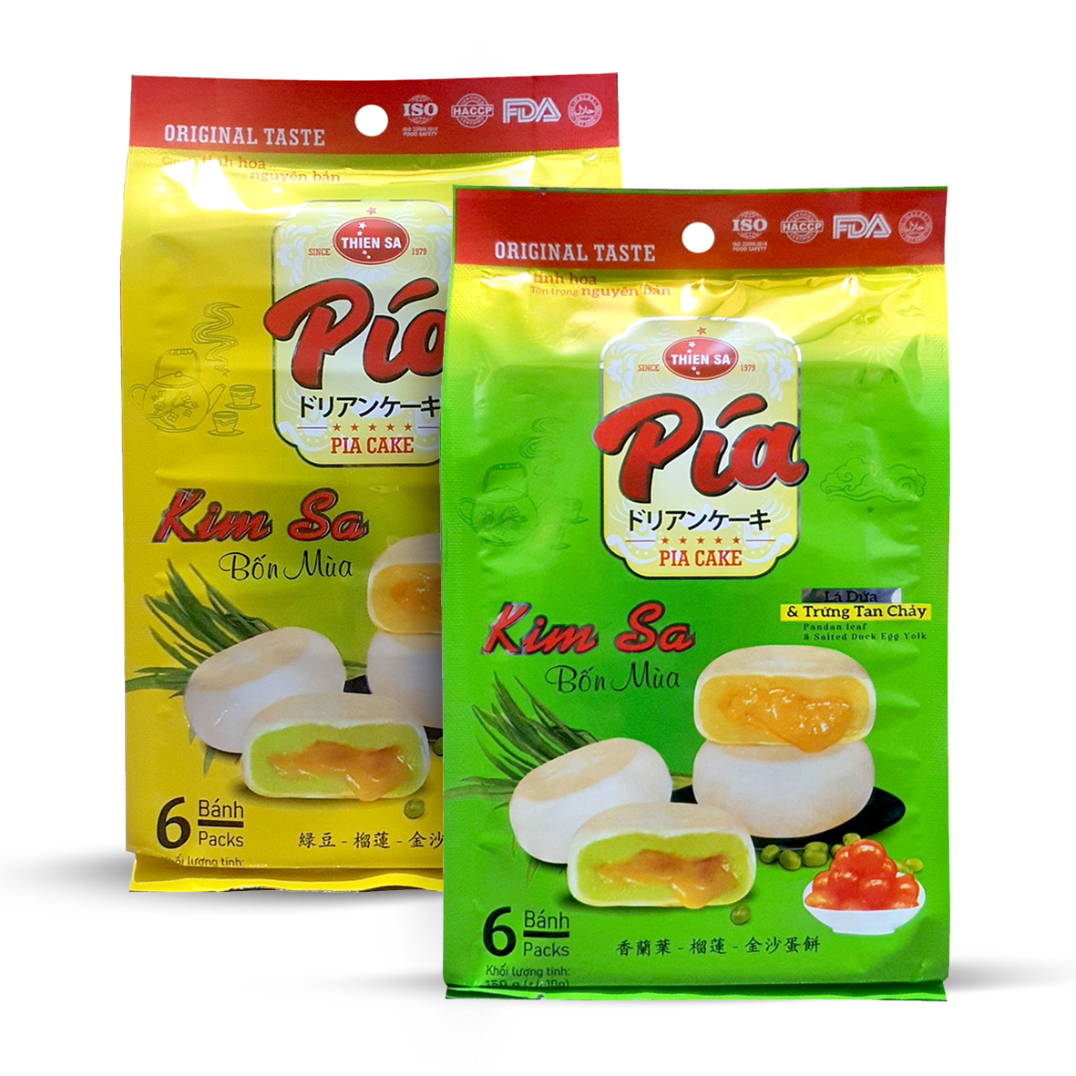 Bánh Pía Mini Kim Sa Nhân Đậu Xanh Trứng Chảy THIÊN SA Túi 6 Bánh (150gr)