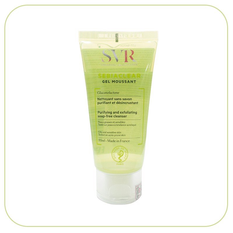 Gel rửa mặt không chứa xà phòng svr sebiaclear gel moussant 55ml
