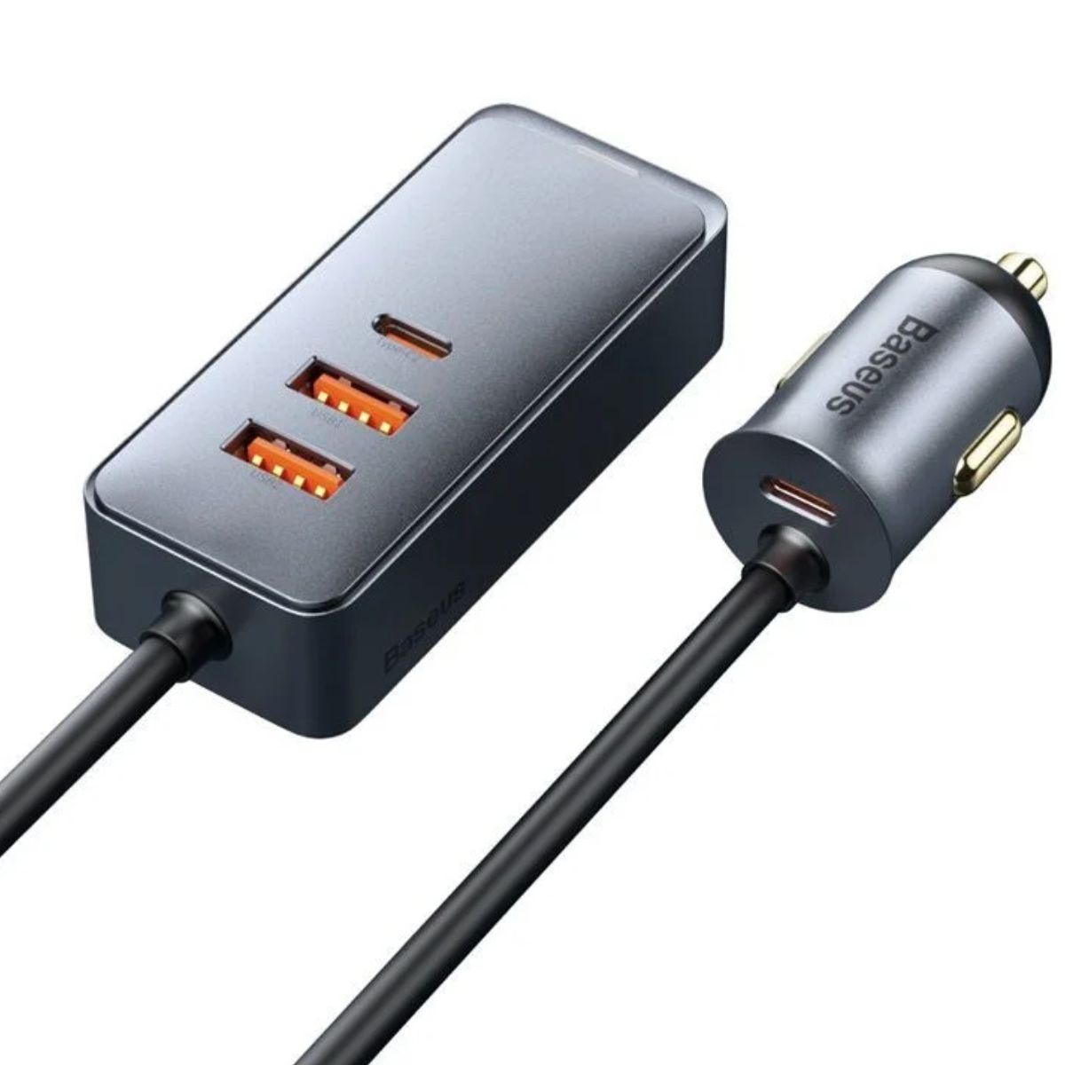 Tẩu sạc nhanh mở rộng trên ô tô 4 Port Baseus Share Together Extention Car Charger 120W (CCBX-120U3X