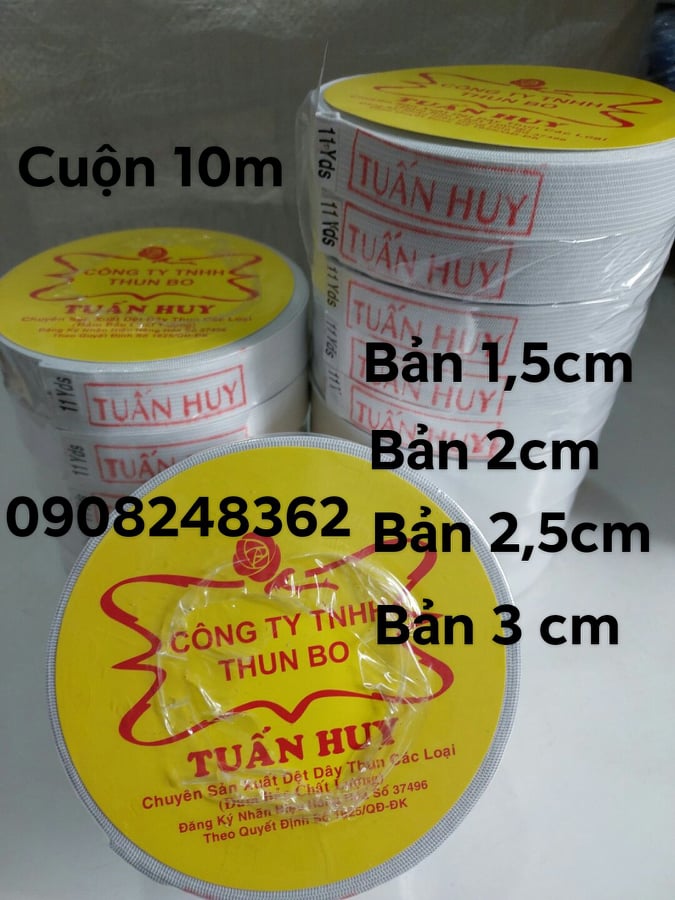Thun may quần áo cuộn 10 mét ( 15 . 2cm . 2.5 3cm