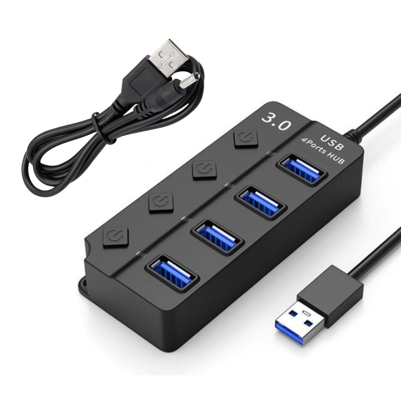 Bộ Chia Cổng USB OTG Hub USB 3.0 cổng USB mở rộng đầu chia USB 1 ra 4 và 7 dây dài cổng công tắc ngu