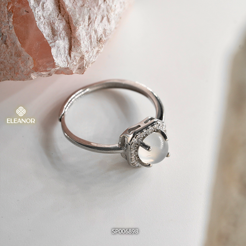 Nhẫn bạc nữ Eleanor Accessories nhẫn đính đá trong suốt phụ kiện trang sức 6898