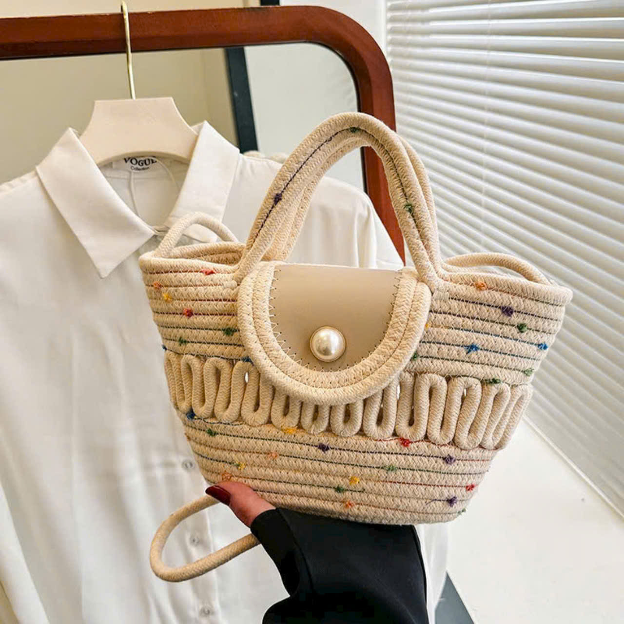 [HOT] Túi cói xách tay kiểu dáng vintage  túi cói đi chợ quai đẹp tiện dụng có sỉ