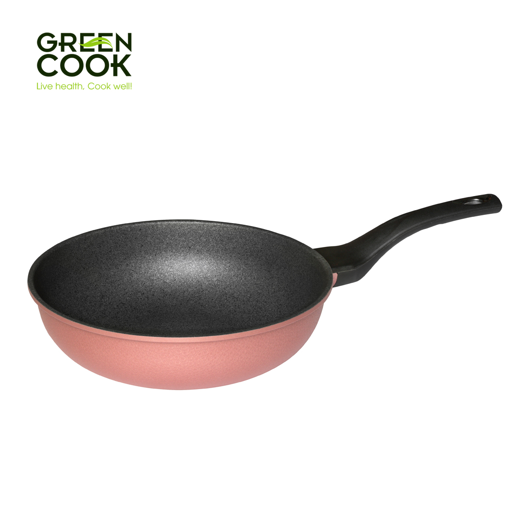 Chảo đúc vân đá đáy từ sâu lòng chống dính 30cm Green Cook GCP05-30IH công nghệ Hàn Quốc với 7 lớp c