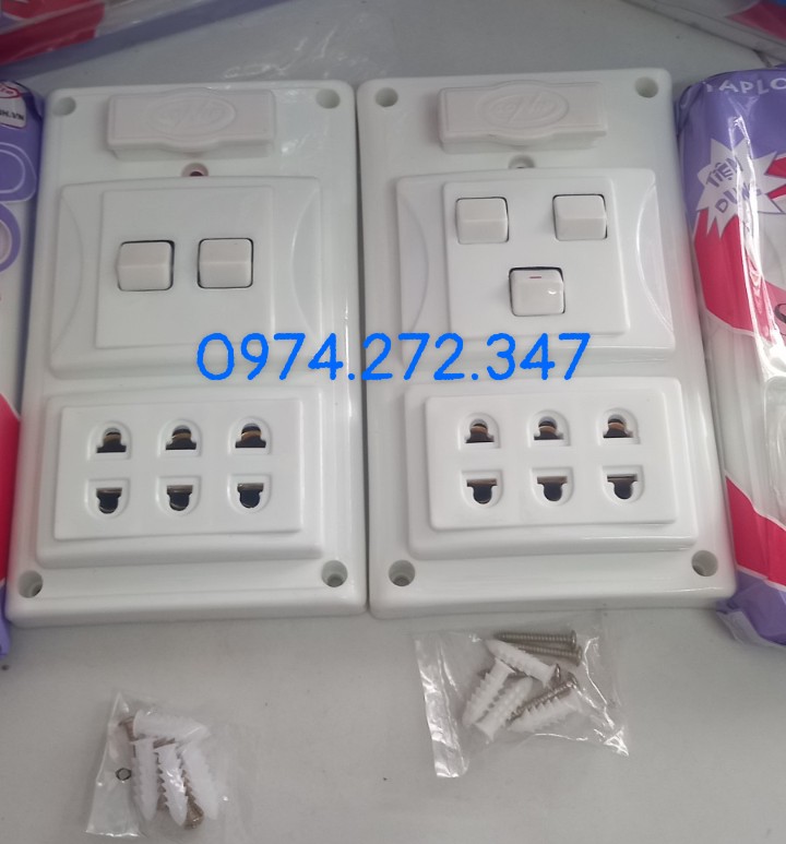 Bảng điện taplo giả âm tường hàng cao cấp 1 2 3 công tắc