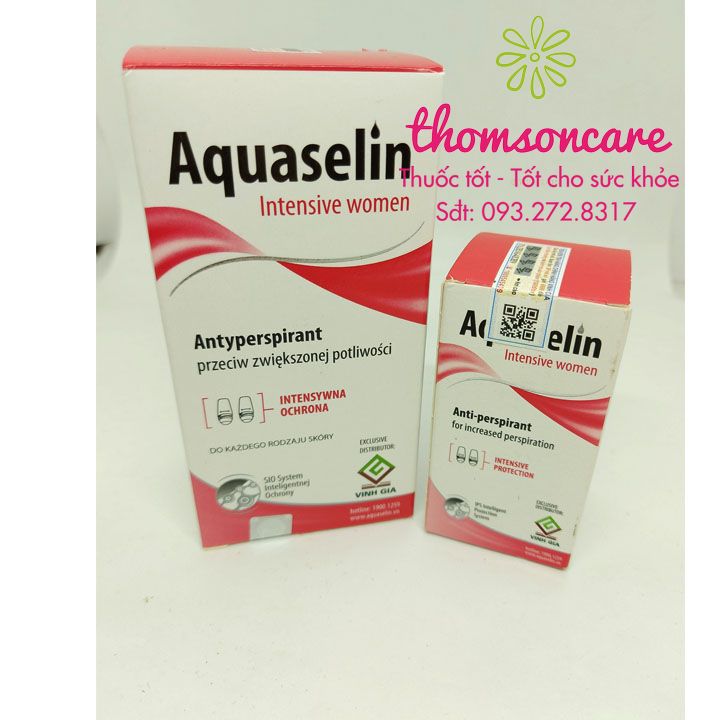 Lăn Nách Không Mùi Aquaselin Lọ 50Ml Cho Nữ - Lăn Khử Mùi Hôi Cho Con Gái Không Vàng Áo Thâm Đổ Mồ Hôi