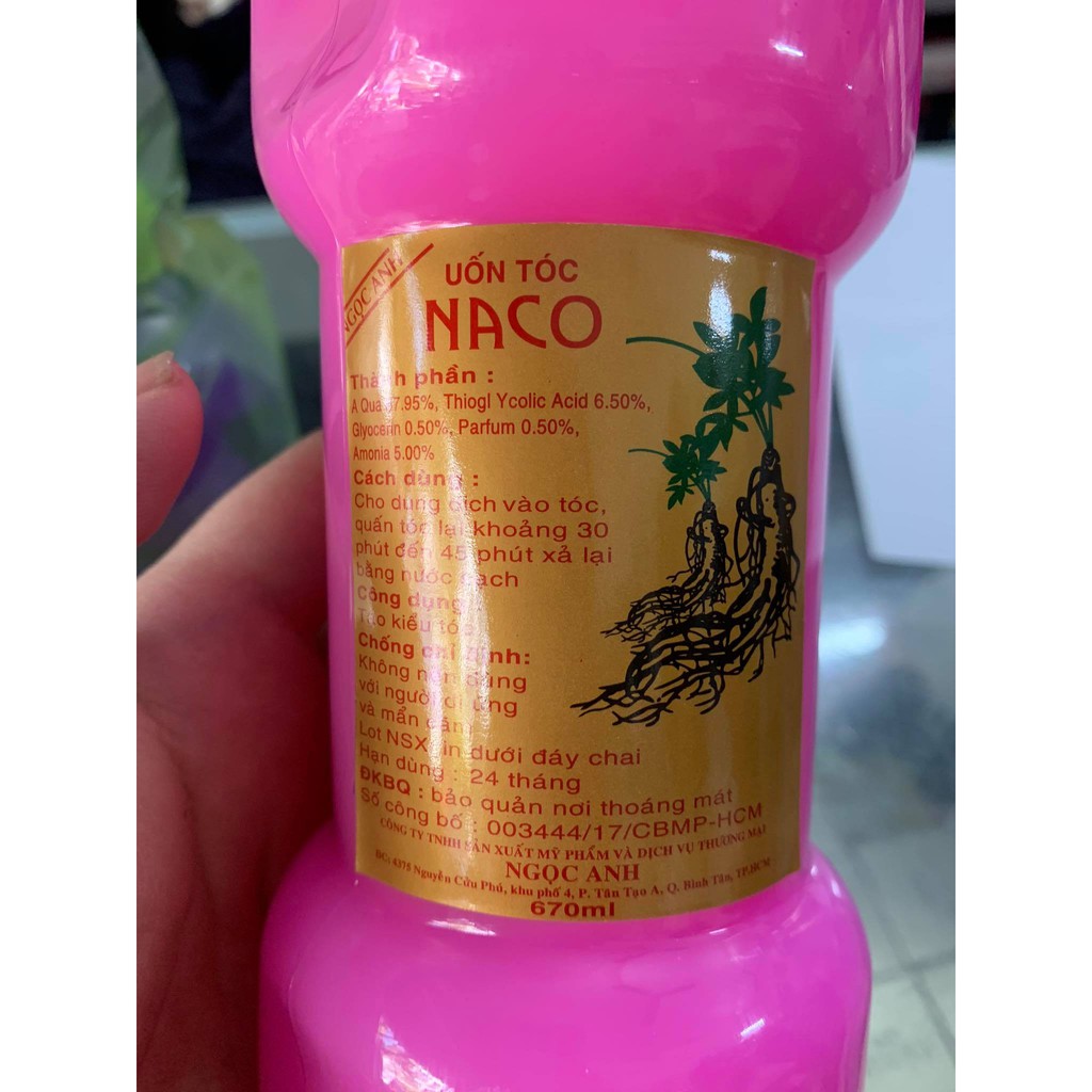 Uốn Tóc Nhân Sâm Hồng Naco Ngọc Anh 670Ml