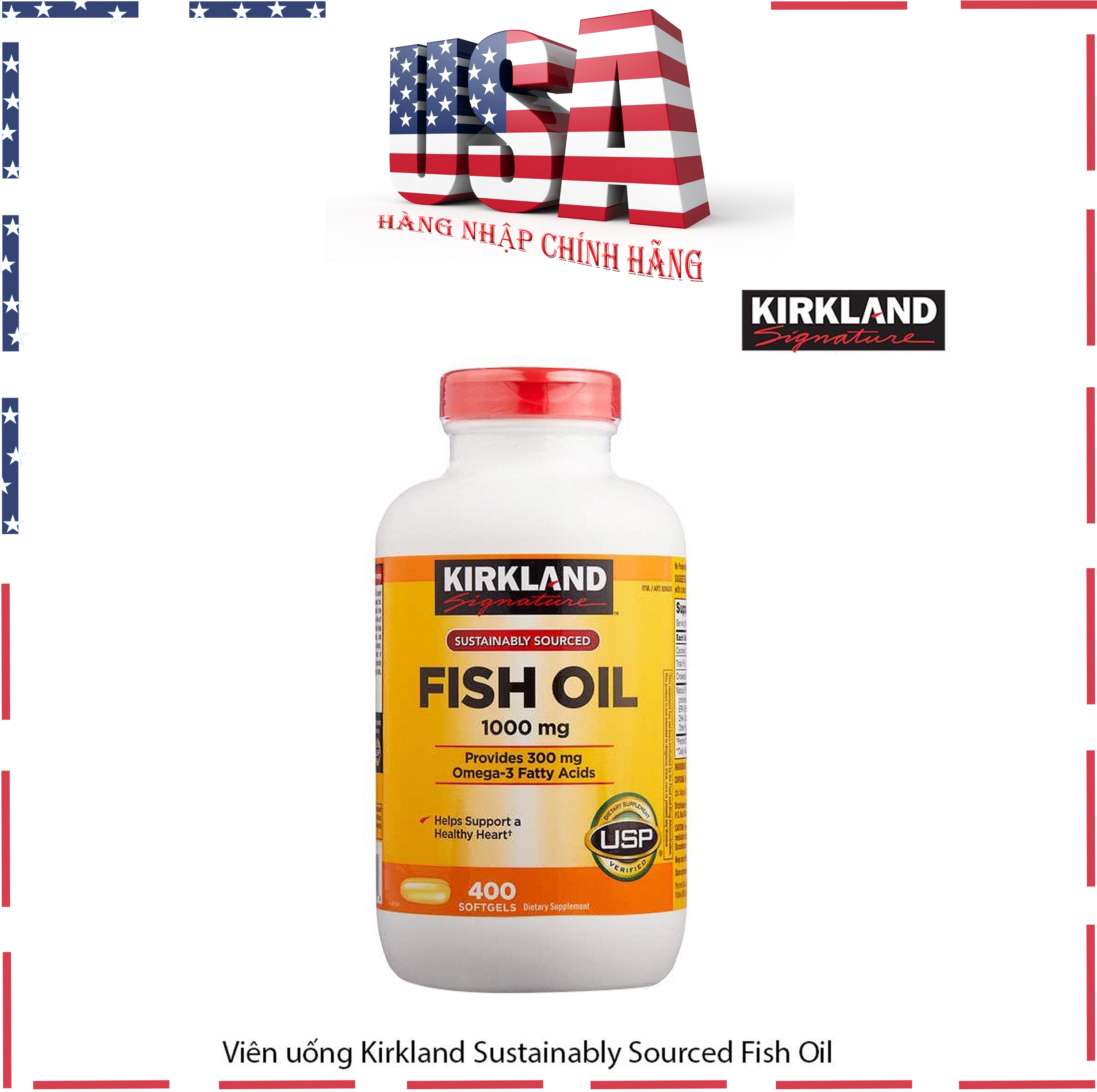 Omega 3 Của Mỹ - Omega 3 Fish Oil 1000mg Kirkland