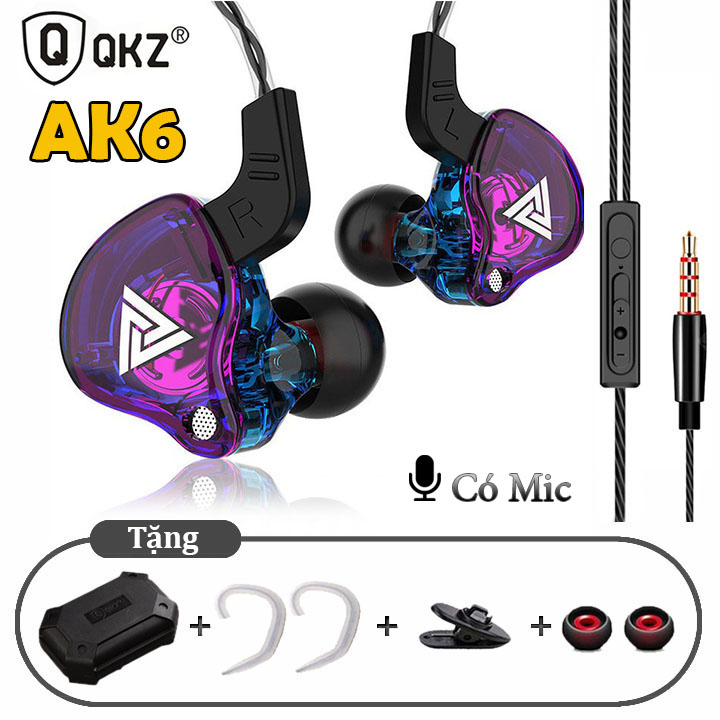 Tai nghe nhét tai QKZ SK8 - Siêu Bass, Chống ồn, Có Mic, Đen/Trắng