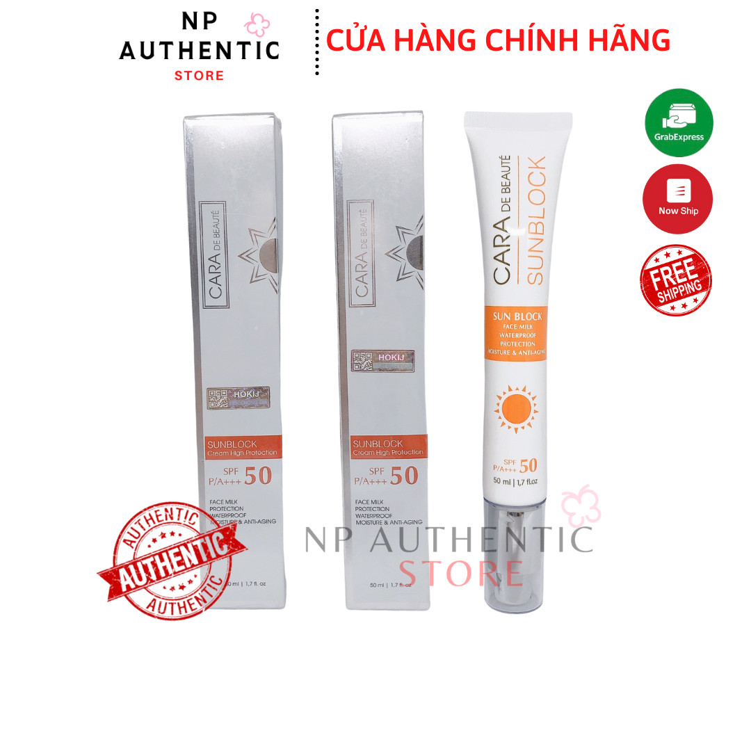 Kem Chống Nắng Trắng Da Căng Bóng Cao Cấp Cara Debeauty Spf 50+ 50Ml