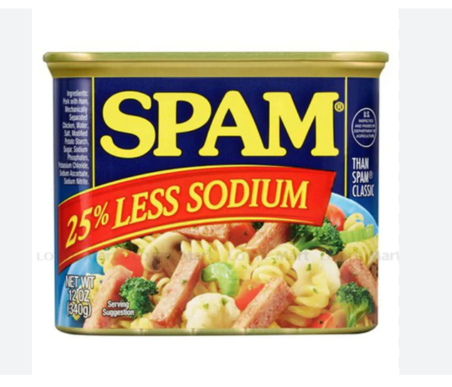 Thịt Hộp SPAM Mỹ Ít Mặn 25% Less Sodium Nhập Khẩu Mỹ 340g