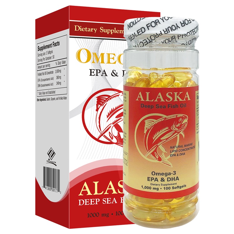 Alaska Deep Sea Fish Oil Omega-3 Bổ Sung Dưỡng Chất Cho Não Tăng Thị Lực Mắt Hỗ Trợ Nâng Cao Trí Nhớ