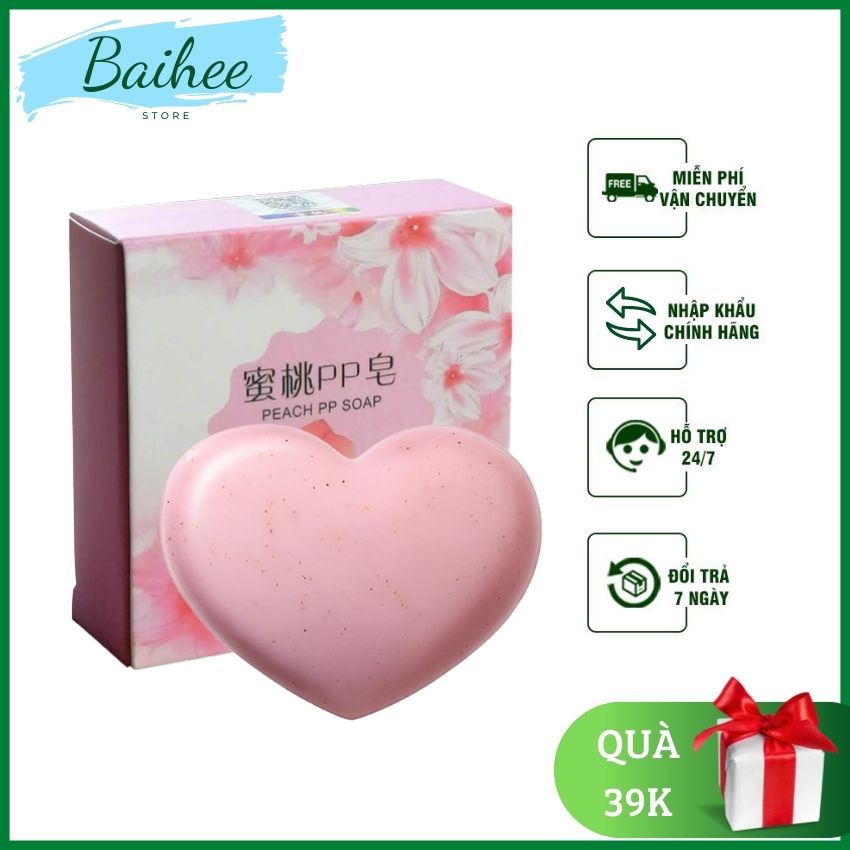 [Freeship] Xà Phòng Đào Pp Handmade Tẩy Tế Bào Chết Xà Phòng Dưỡng Ẩm Chống Thâm - Baihee