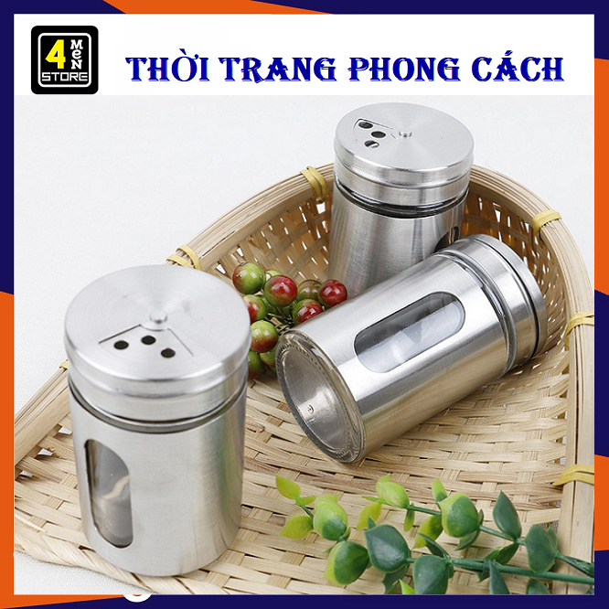 Lọ Xay Tiêu Cầm Tay Thủy Tinh Nắp Inox Cao Cấp - Cối Xay Tiêu Lưỡi Siêu Bén Nắp Chắc Chắc Tiện Dụng 