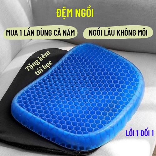 Đệm Ngồi 3D Silicon Thoáng Khí Cao Cấp - Đệm Lót Ghế Ngồi Văn Phòng 2 Lớp Êm Thoáng Dễ Chịu Đệm ngồi