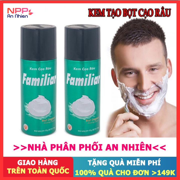Bộ 2 Chai Kem (Bọt) Cạo Râu Familiar 175G (Xanh Lá) - Npp An Nhiên
