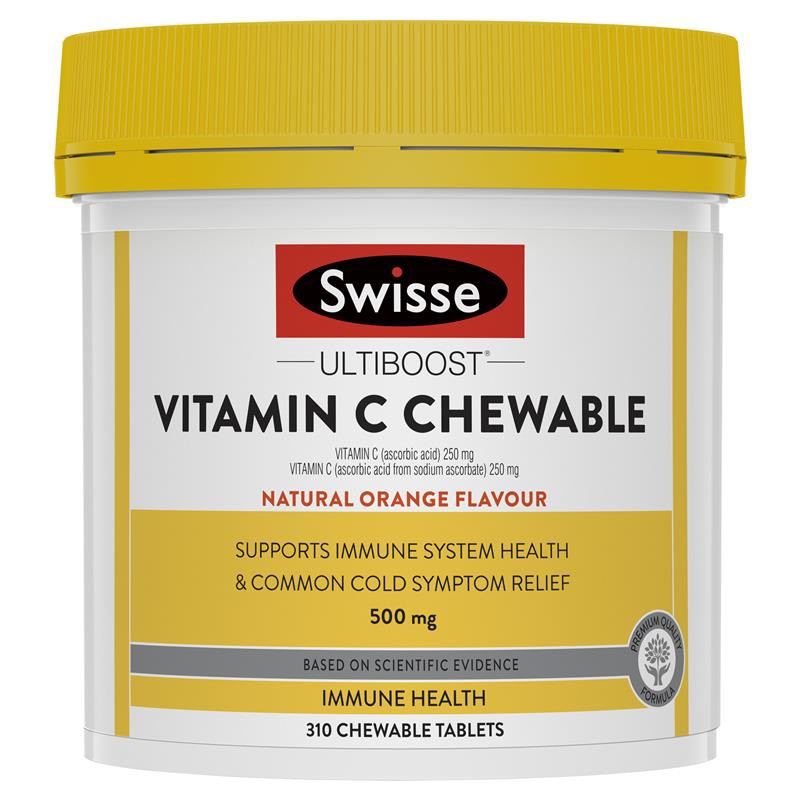 [HCM][HÀNG ÚC]Viên nhai Vitamin c 500mg Swisse tăng đề kháng   Chewable 310 Viên