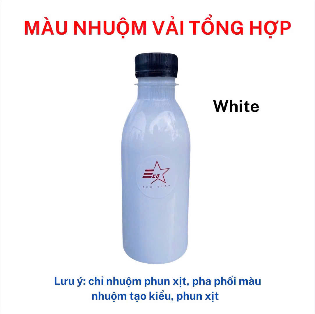 Màu trắng màu nhuộm vải tổng hợp Ecostar dùng để pha phối màu nhuộm phun xịt tạo kiểu thuốc nhuộ