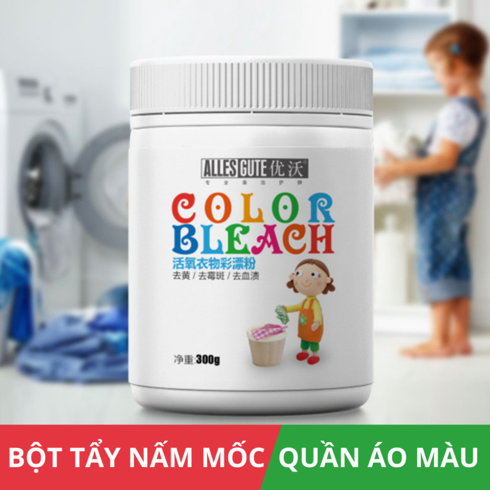 Bột Tẩy Quần Áo Trắng Bột tẩy quần áo Màu Bleach Baby Clothes Lọ Tẩy Quần Áo Đánh Bay Vết Mốc Ố Vàng