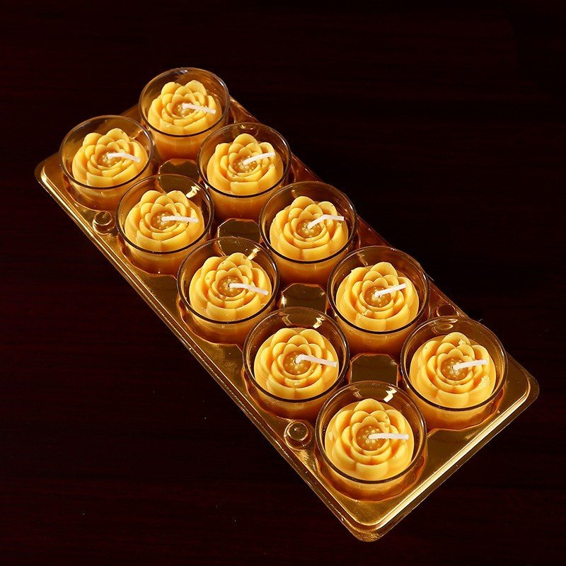 Nến Bơ Hoa Sen Nến đèn cầy Hộp 2 màu không có hóa chất độc hại ( phật giáo tường thuận )