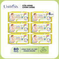 Combo 6 khăn ướt Unifesh/Unidry - Gói 80 miếng