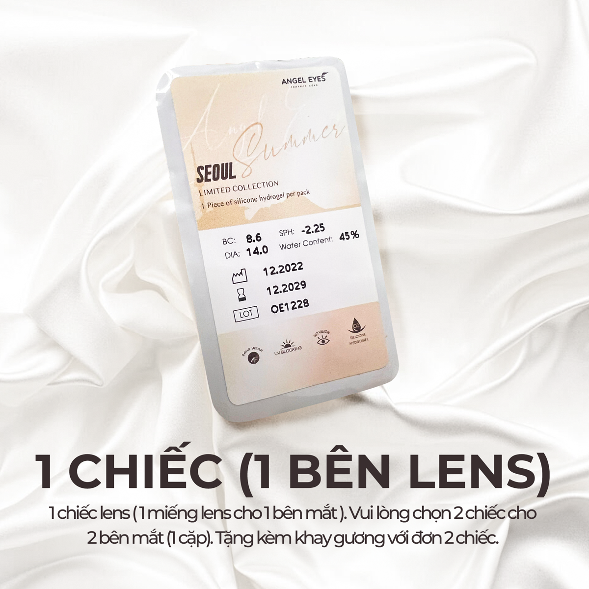Lens nâu tự nhiên có độ cận SEOUL thương hiệu Angel Eyes - Độ cận 0-8 (có cả độ lệch). Không bị cộm khi đeo (Kính áp tròng nâu cận | Kính áp tròng không cận | Lens không độ| Lens nâu có độ | Lens nâu cận)