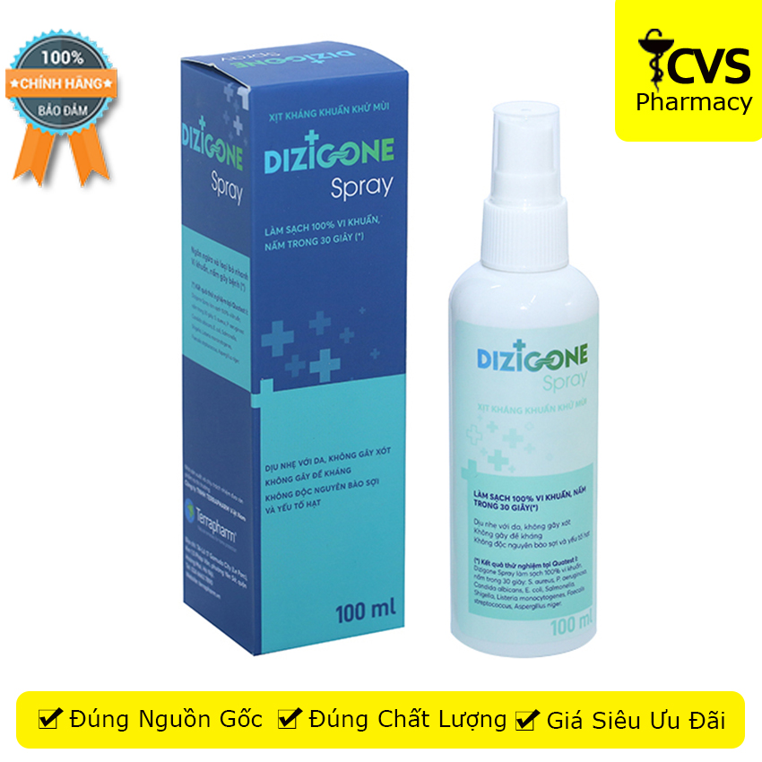 [HCM]DIZIGONE SPRAY 100ML - Chai xịt kháng khuẩn vượt trội an toàn giải pháp kháng khuẩn ion - cvspharmacy