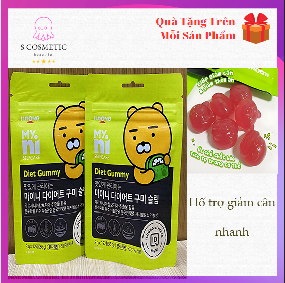 Kẹo Táo Giảm Cân Myni Selfcare Diet Gummy ILDONG Hàn Quốc Gói 12 Viên