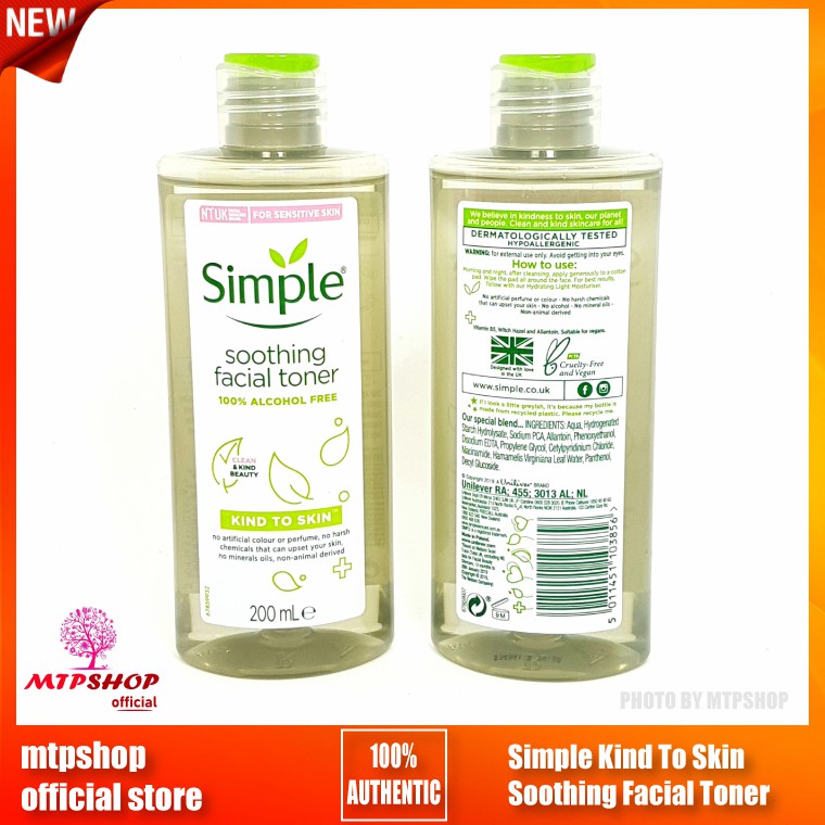 [New 2020] Nước Hoa Hồng Simple Kind To Skin Soothing Facial Toner