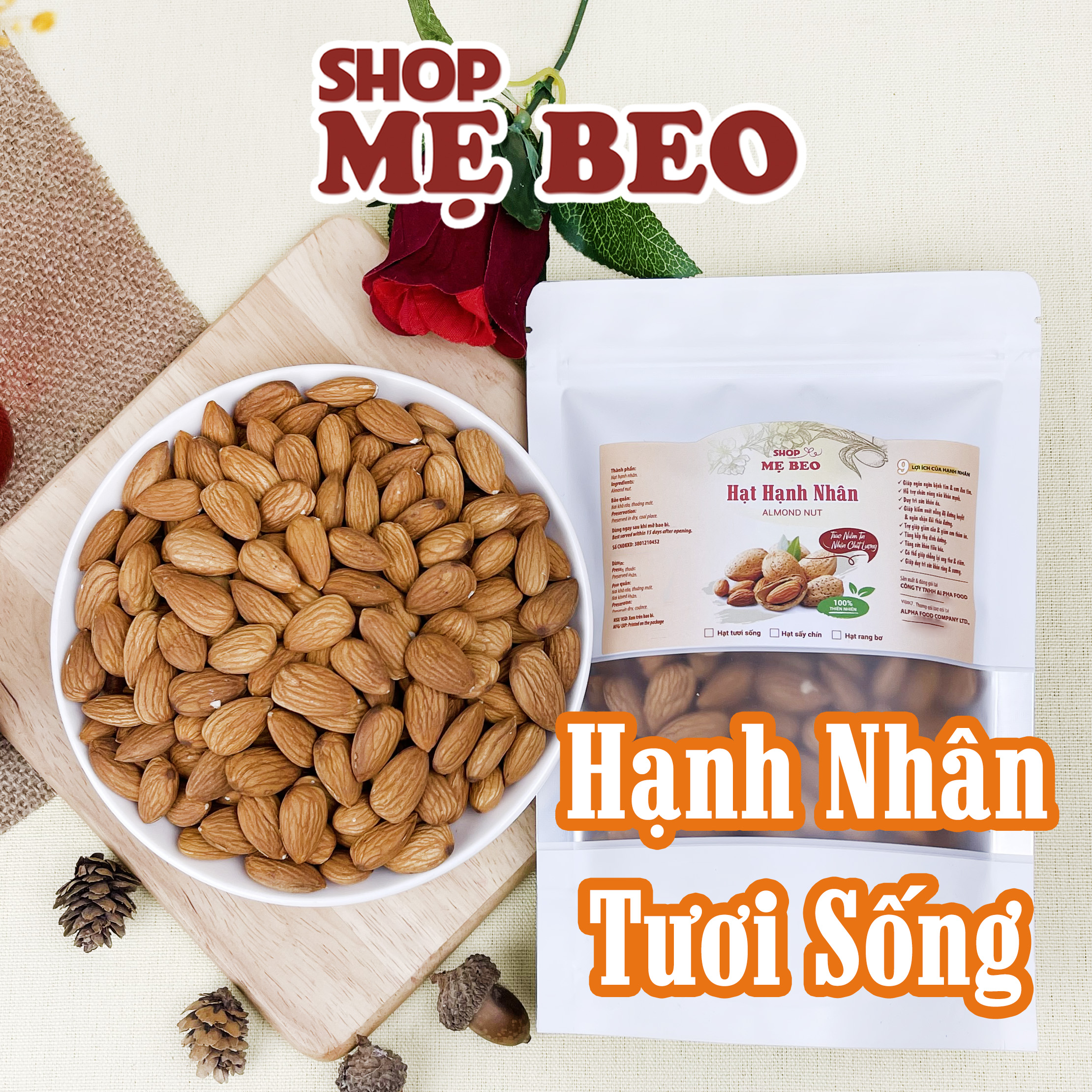 Hạt Hạnh Nhân Tươi Làm Sữa Làm Bánh Shop Mẹ Beo