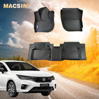 Thảm lót sàn xe ô tô Honda City 2015-nay Nhãn hiệu Macsim chất liệu nhựa TPE cao cấp màu đen
