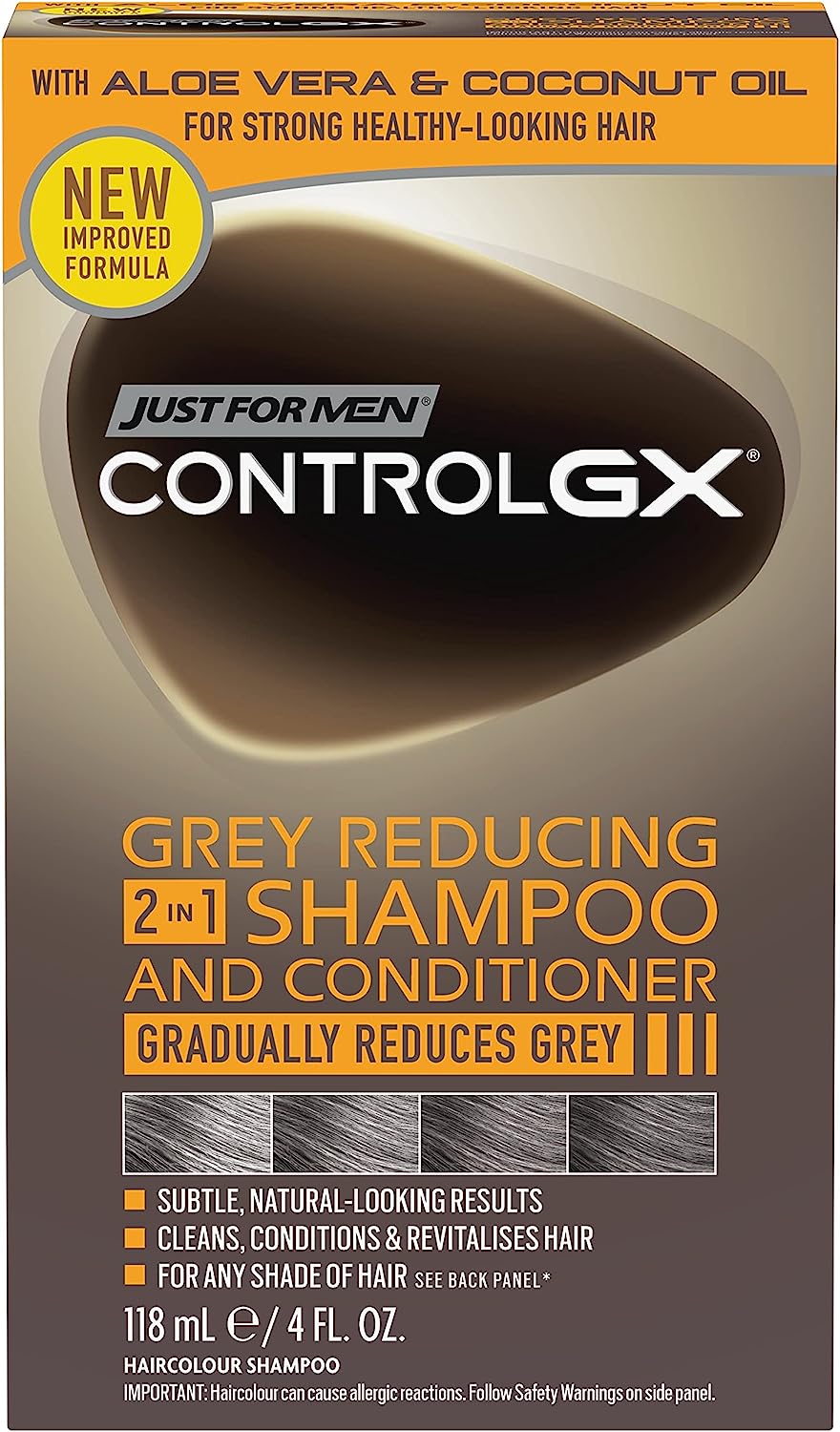 [HCM]Dầu gội kèm xả giảm tóc bạc cho nam Just For Men Control GX Grey Reducing 2-in-1 Shampoo and Co