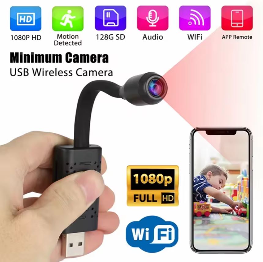 Camera Mini Quay Lén Không Dây Kết Nối Với Điện Thoại Bằng WiFi Quan Sát Từ Xa Camera Cổng Usb Wifi 