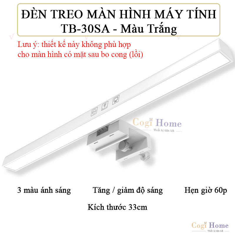 Đèn Treo Màn Hình PC Laptop Kẹp Màn Hình Máy Tính Chống Cận Thị Decor Bàn Làm Việc Gaming TB-30