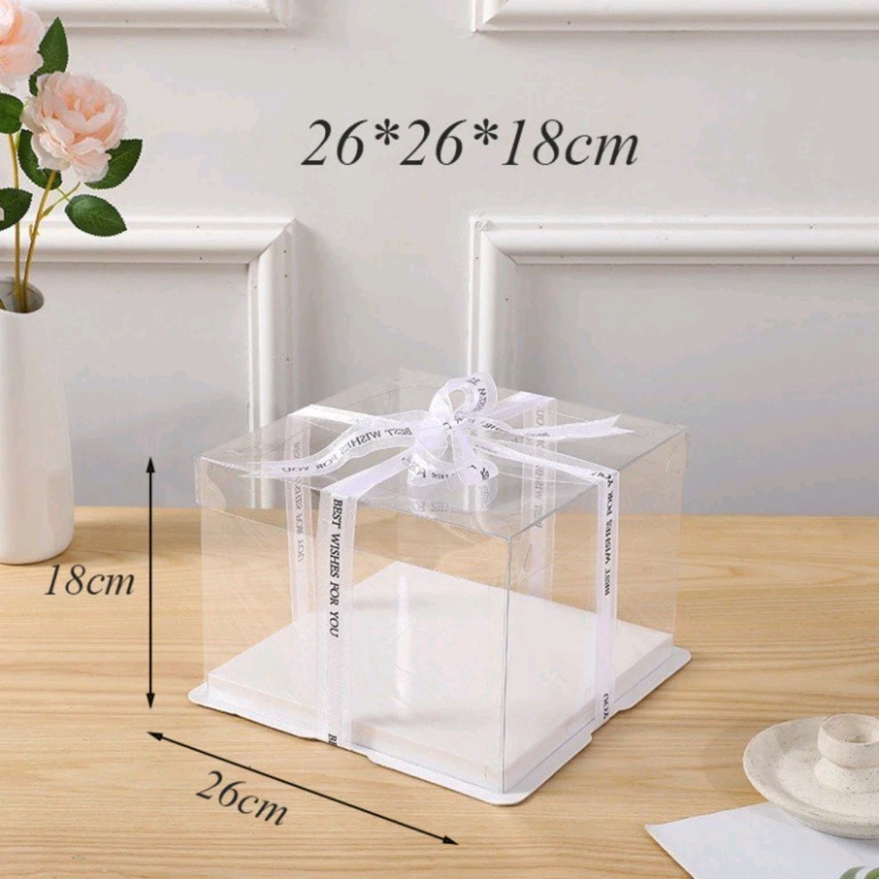 Hộp Mica Vuông Trong Suốt Đa Năng - Hộp Đựng Bánh Kem Hoa Trái Cây Và Quà Tặng - Zasavn (Kèm Ruy Băng)