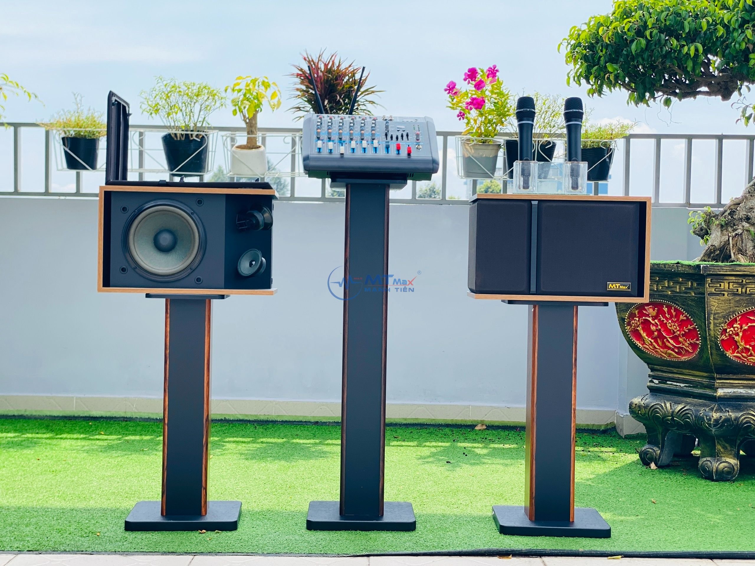 HÀNG MỚI CÓ SẴN -Dàn Karaoke Cao Cấp Gia Đình - [ Cặp Loa KS301 Seri III Bass 2 Tấc Mixer F9 Pro ] Đ