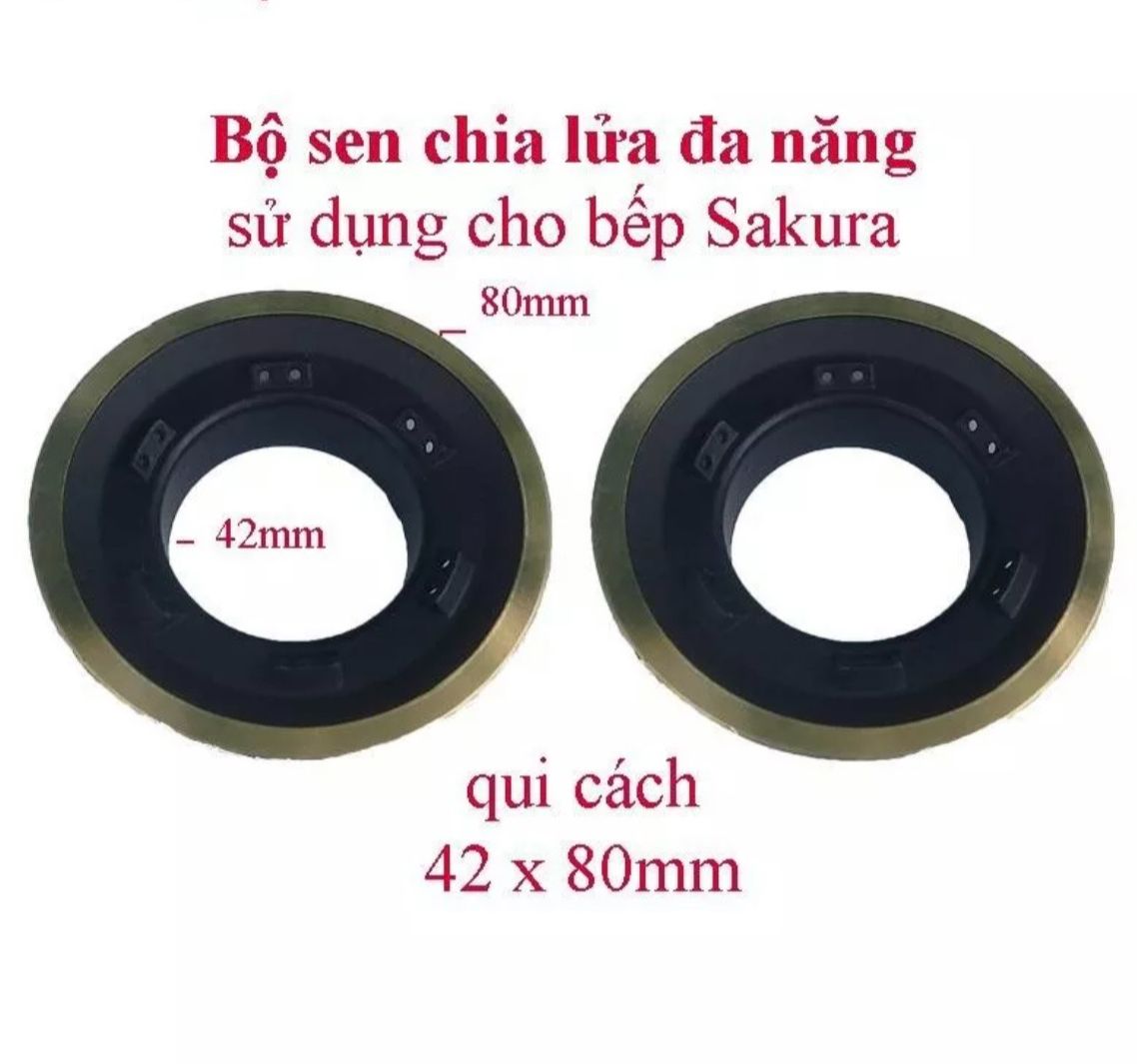 2 Sen đồng bếp gas SAKURA - Đầu đốt chia lửa bếp ga đa năng sử dụng cho các loại bếp Sakura 42-80mm