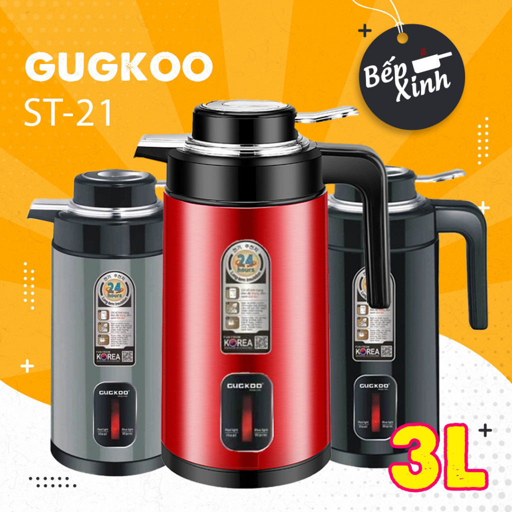 ( hàng có sẵn ) Ấm Siêu Tốc CUCKOO ST21 2In1Ấm Đun Nước Kèm Bình Giữ Nhiệt Siêu Tốc Công Suất 1500W