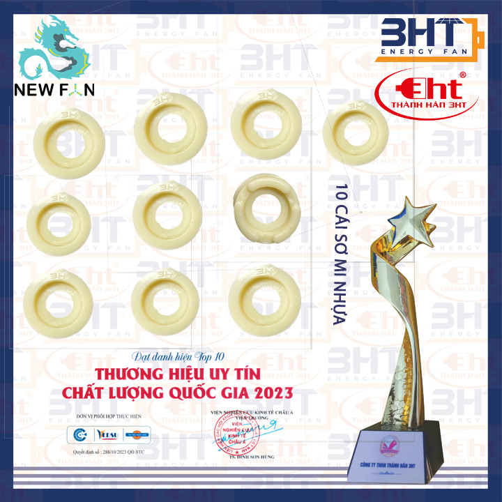 combo 10 cái sơ mi nhựa đóng bạc đạn 608 cho quạt
