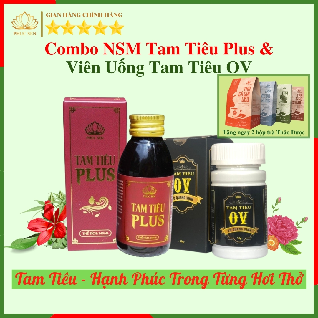 Combo Nước Xúc Miệng Tam Tiêu Plus Và Viên Tam Tiêu Ov - Thơm Miệng Khử Mùi Trị Hôi Miệng Hiệu Quả Cao