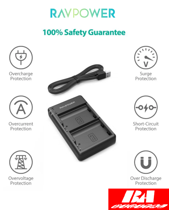 Dock Sạc Fujifilm NP-W126S - RAVPower cho Fujifilm FinePix X-A5 X-H1 X-A10 X100F X-T10 X-T20 X-Pro