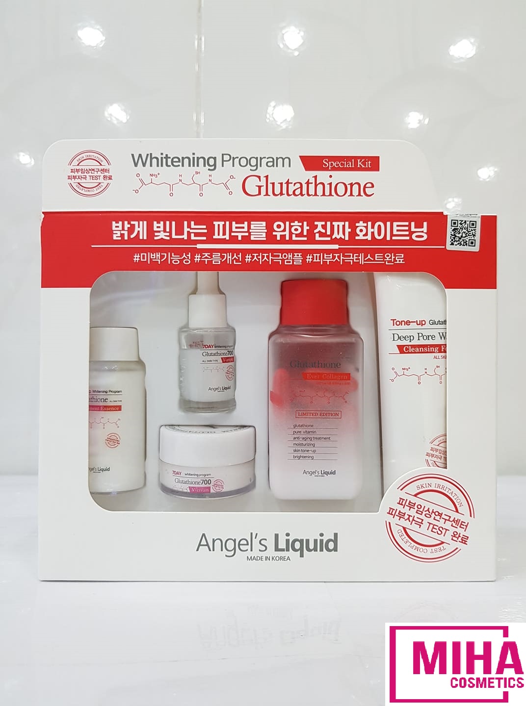 [Hcm]Bộ 5 Sản Phẩm Dưỡng Trắng Da Angels Liquid 7 Day Whitening Program Glutathione Special Kit