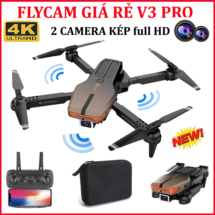 Flycam mini drone phiên bản nâng cấp AE3 Pro Max Máy bay Flycam 8K cao cấp Playcam không người lái định vị G.P.S cảm biến chống va chạm chống rung Tầm bay 5000m Bay 30p