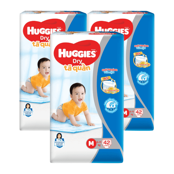 Bỉm tã quần Huggies Dry size M 42 miếng (6-11kg)