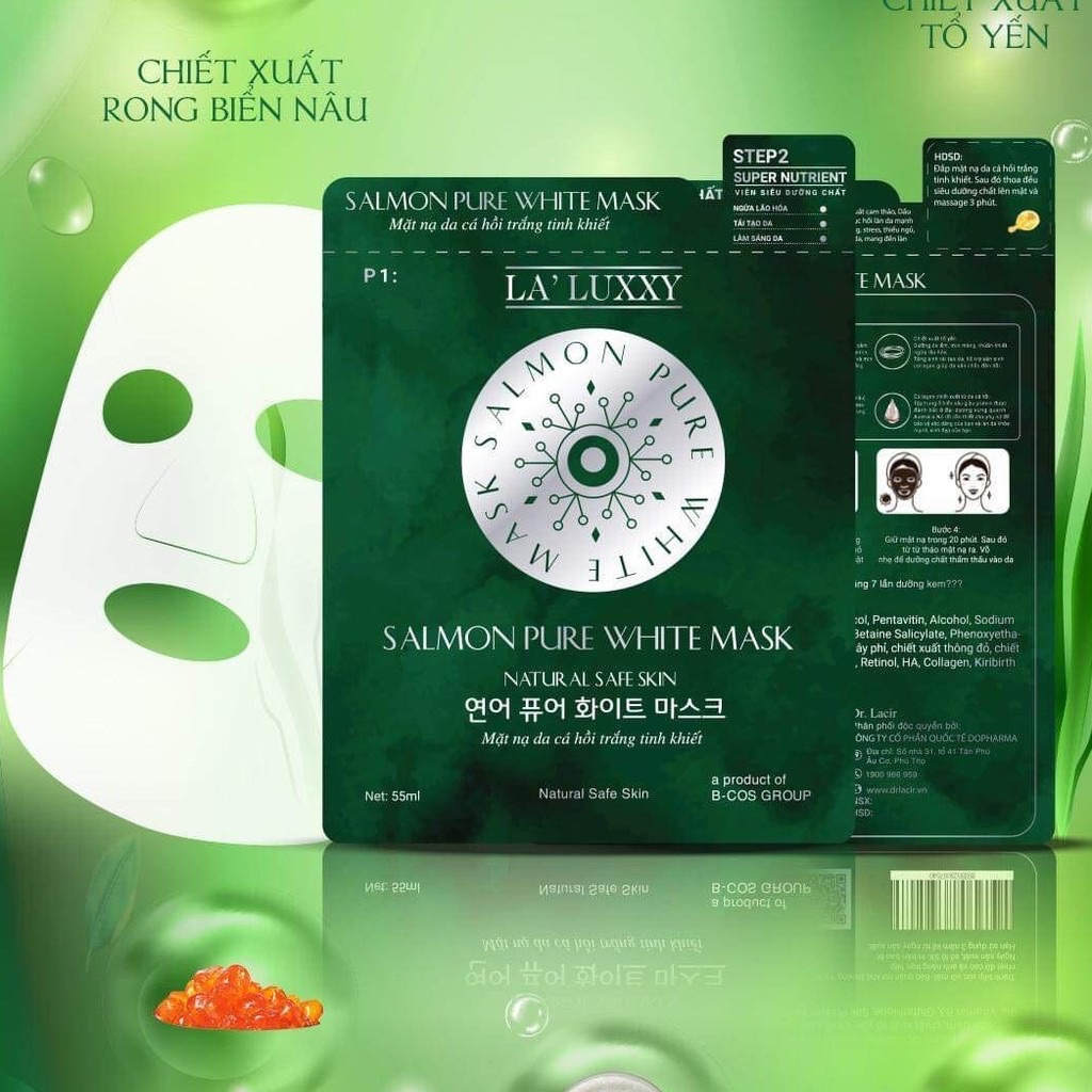 3 Miếng Mặt Nạ Da Cá Hồi Trắng Tinh Khiết Lamer Dr.lacir