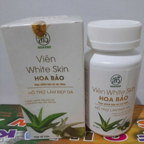 [ Trắng Da Tăng Cường Nội Tiết Tố ] Viên Uống Trắng Da White Skin Hoa Bảo Chống Lão Hóa Dưỡng Cấp Ẩm Nội Tiết Tố Nữ Mã01 Viên Trắng Da