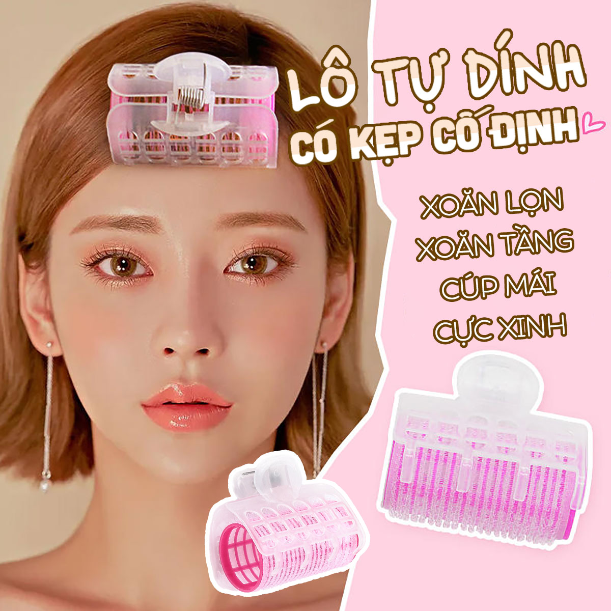 MAYCREATE - Bộ 6 Lô Uốn Tóc Tự Dính Có Kẹp