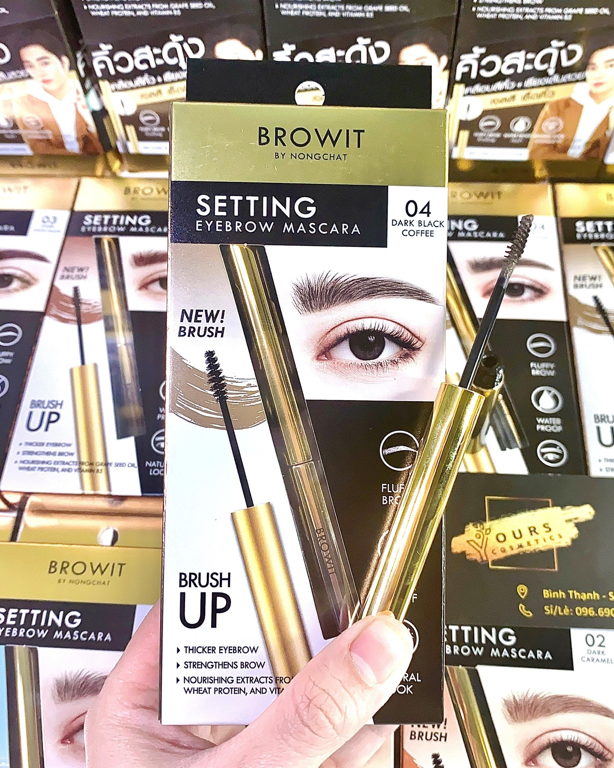 Mascara chân mày Nongchat Setting Eyebrow chống nước không vón cục - Mascara định hình chân mày Nong