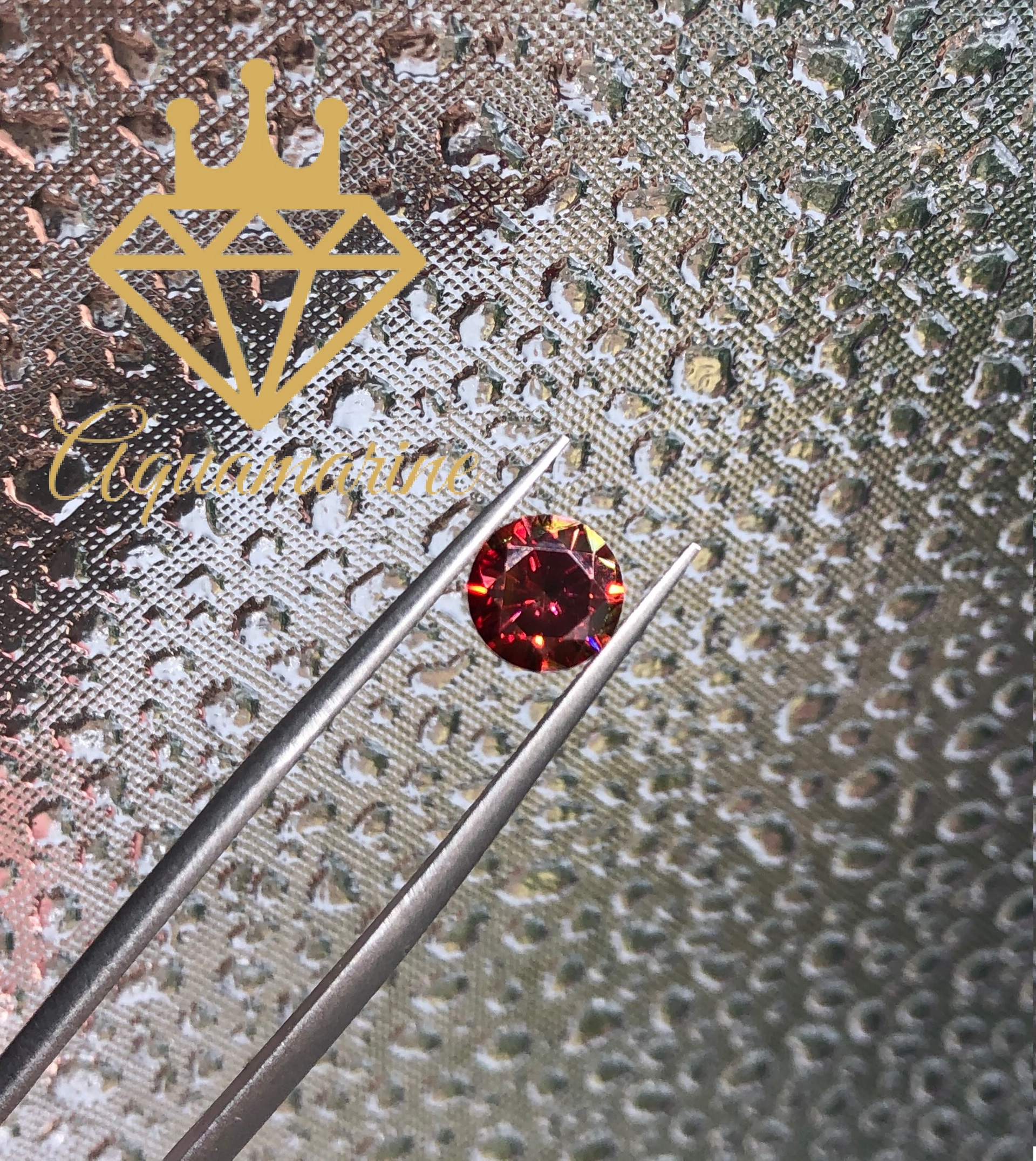 (Size 5.0 ly) Kim cương nhân tạo Moissanite giác cắt tròn màu đỏ